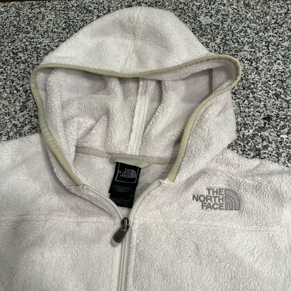 Cozy White Zip Up Fleece Hooded Jacket The North Face Jacket SZ S